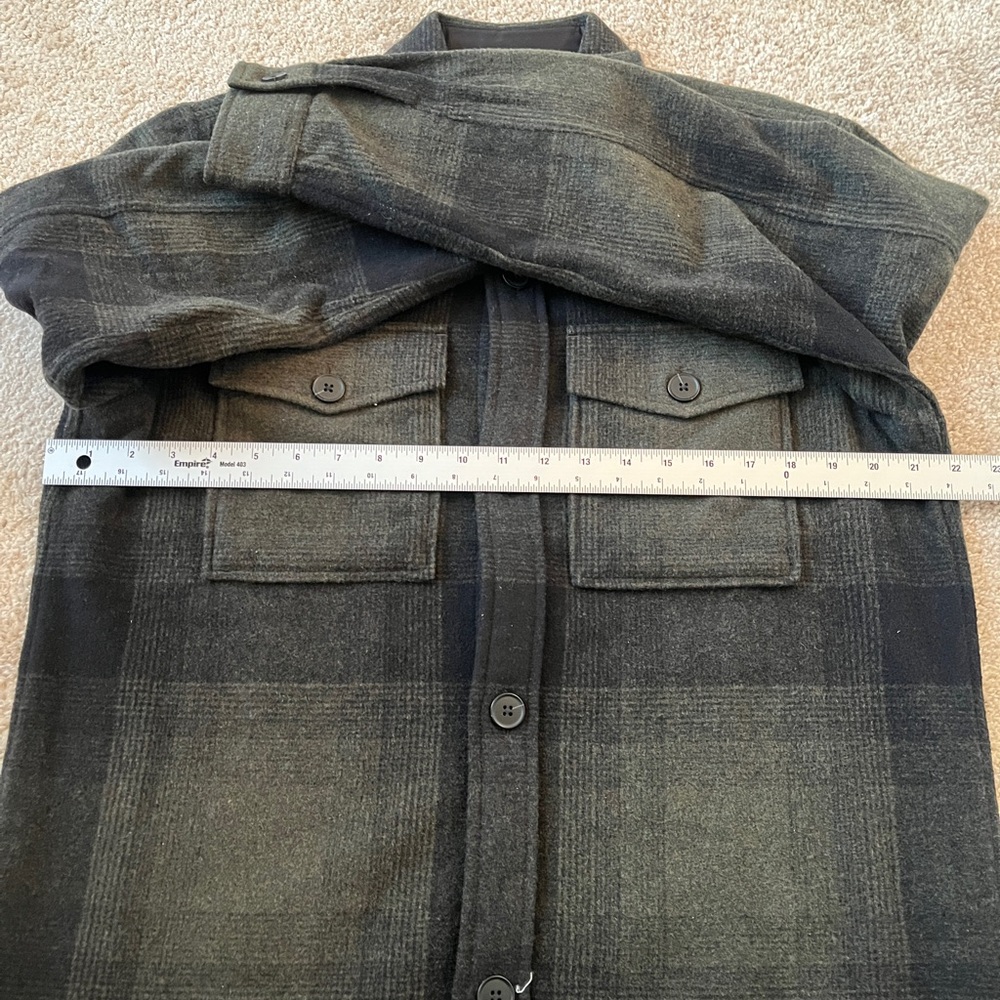 Express Men's Black and Green Plaid Shirt Jacket - Picture 4 of 6